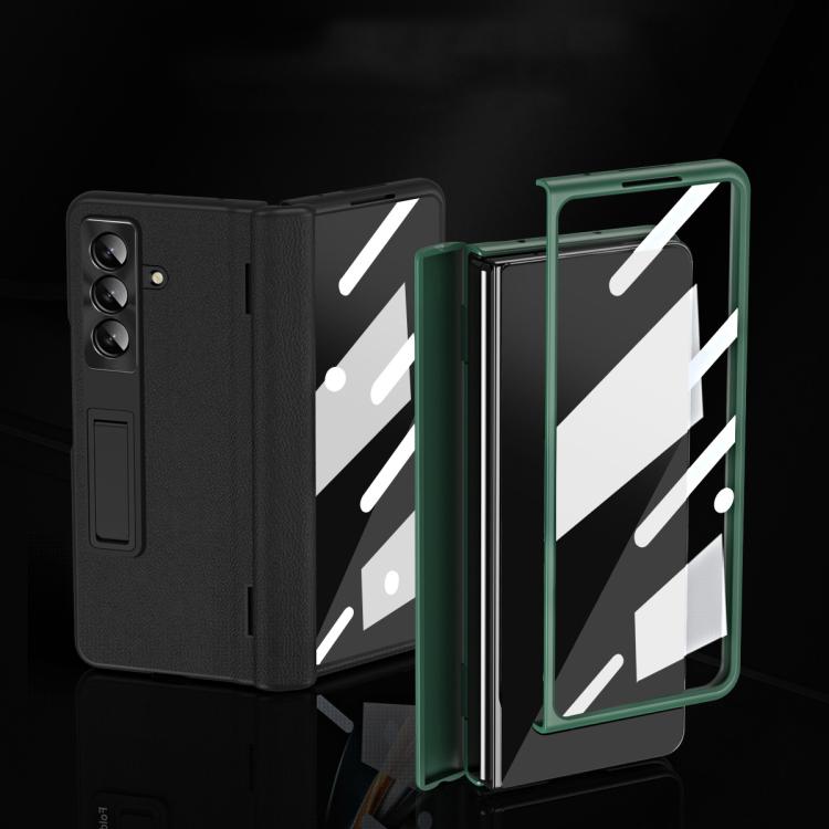 Shell-membrane Integrated Hinge All-around Leather Folding Phone Case, For Galaxy Z Fold8 Ultra 5G, For Galaxy Z Fold7 5G, For Galaxy Z Fold6 5G, For Galaxy Z Fold5 5G