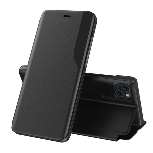 Side Display Flip Leather Phone Case, For iPhone 15