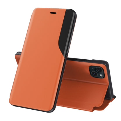 Side Display Flip Leather Phone Case, For iPhone 15