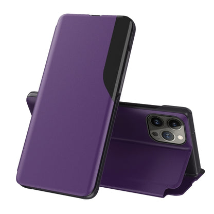 Side Display Flip Leather Phone Case, For iPhone 16, For iPhone 15 Pro Max, For iPhone 15 Pro, For iPhone 15 Plus