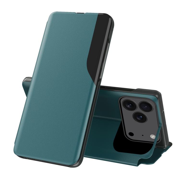 Side Display Flip Leather Phone Case, For iPhone 17e / 16e, For iPhone 17 Pro Max, For iPhone 17 Pro, For iPhone 17