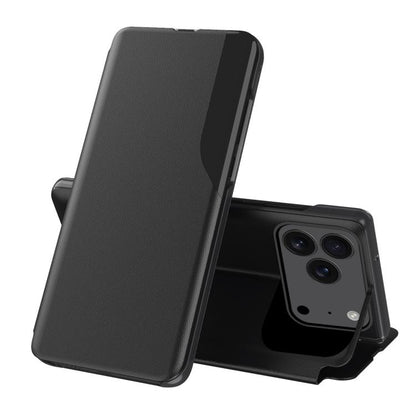 Side Display Flip Leather Phone Case, For iPhone 17e / 16e, For iPhone 17 Pro Max, For iPhone 17 Pro, For iPhone 17