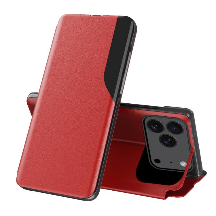 Side Display Flip Leather Phone Case, For iPhone 17e / 16e, For iPhone 17 Pro Max, For iPhone 17 Pro, For iPhone 17