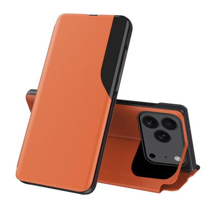 Side Display Flip Leather Phone Case, For iPhone 17e / 16e, For iPhone 17 Pro Max, For iPhone 17 Pro, For iPhone 17