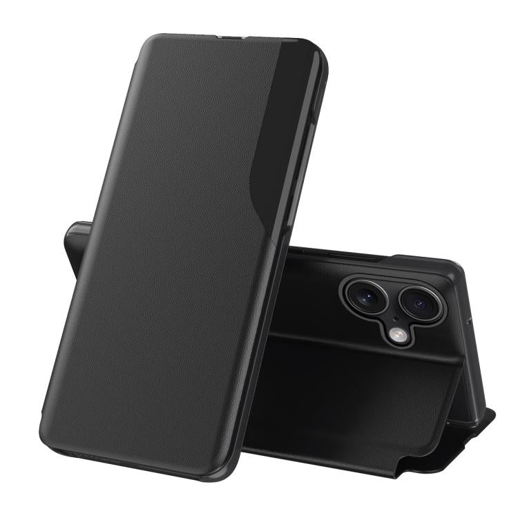 Side Display Flip Leather Phone Case, For iPhone 17e / 16e, For iPhone 17 Pro Max, For iPhone 17 Pro, For iPhone 17