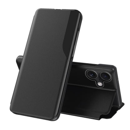 Side Display Flip Leather Phone Case, For iPhone 17e / 16e, For iPhone 17 Pro Max, For iPhone 17 Pro, For iPhone 17