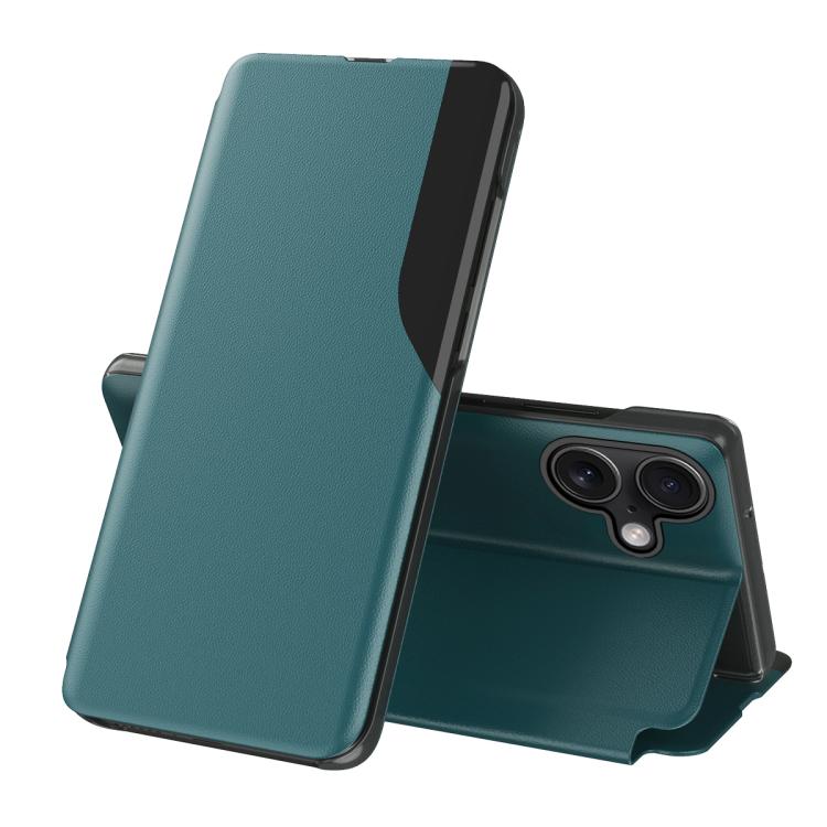 Side Display Flip Leather Phone Case, For iPhone 17e / 16e, For iPhone 17 Pro Max, For iPhone 17 Pro, For iPhone 17