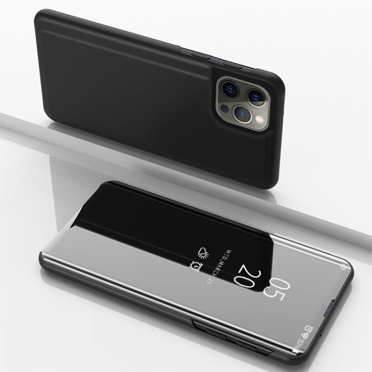Plated Mirror Horizontal Flip Leather Phone Case with Holder, For iPhone 17, For iPhone Air, For iPhone 16 Pro Max