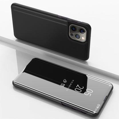 Plated Mirror Horizontal Flip Leather Phone Case with Holder, For iPhone 17, For iPhone Air, For iPhone 16 Pro Max