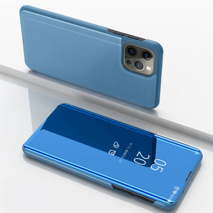 Plated Mirror Horizontal Flip Leather Phone Case with Holder, For iPhone 17, For iPhone Air, For iPhone 16 Pro Max