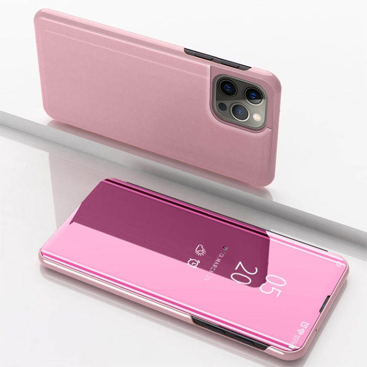 Plated Mirror Horizontal Flip Leather Phone Case with Holder, For iPhone 17, For iPhone Air, For iPhone 16 Pro Max
