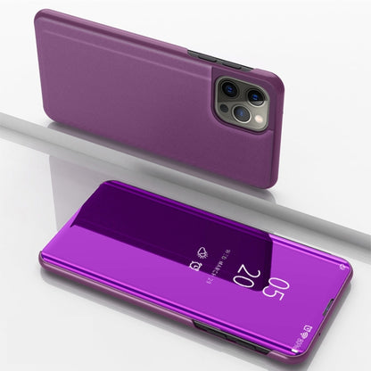 Plated Mirror Horizontal Flip Leather Phone Case with Holder, For iPhone 17, For iPhone Air, For iPhone 16 Pro Max