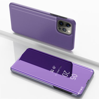 Plated Mirror Horizontal Flip Leather Phone Case with Holder, For iPhone 17, For iPhone Air, For iPhone 16 Pro Max