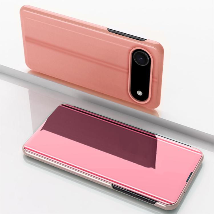 Plated Mirror Horizontal Flip Leather Phone Case with Holder, For iPhone 17, For iPhone Air, For iPhone 16 Pro Max