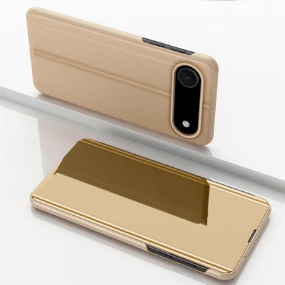 Plated Mirror Horizontal Flip Leather Phone Case with Holder, For iPhone 17, For iPhone Air, For iPhone 16 Pro Max