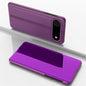 Plated Mirror Horizontal Flip Leather Phone Case with Holder