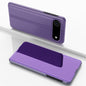 Plated Mirror Horizontal Flip Leather Phone Case with Holder