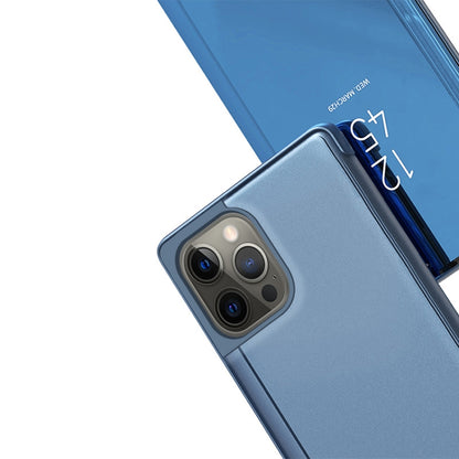 Plated Mirror Horizontal Flip Leather Phone Case with Holder, For iPhone 17, For iPhone Air, For iPhone 16 Pro Max