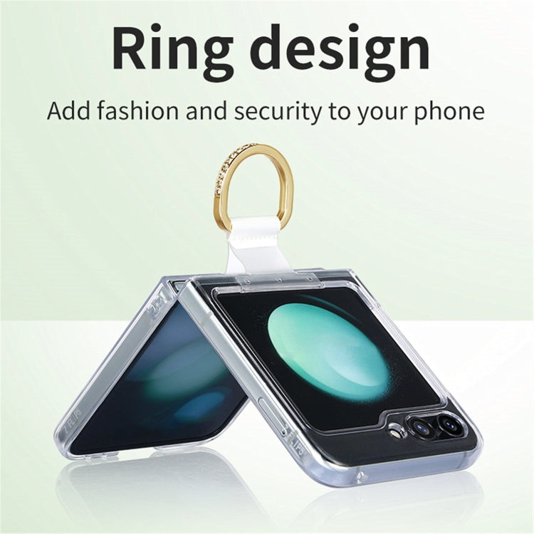 Diamond-encrusted Ring Transparent PC Shockproof Phone Case