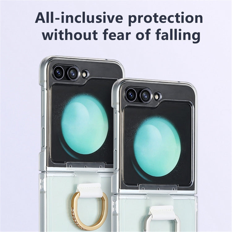 Diamond-encrusted Ring Transparent PC Shockproof Phone Case