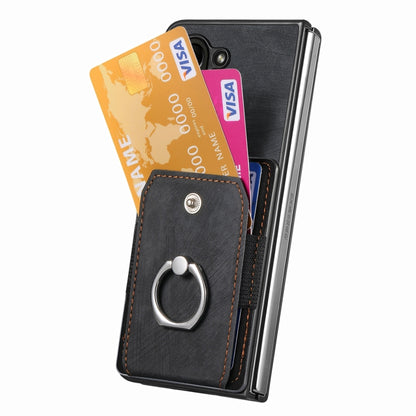 Retro Skin-feel Ring Multi-card Wallet Phone Case