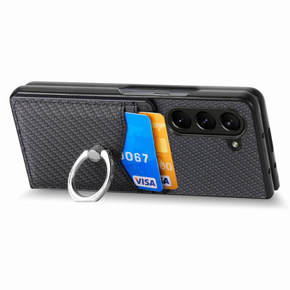 Carbon Fiber Card Wallet Ring Holder Phone Case