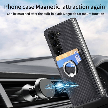 Carbon Fiber Card Wallet Ring Holder Phone Case