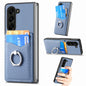 Carbon Fiber Card Wallet Ring Holder Phone Case, For Samsung Galaxy Z Fold6 5G, For Samsung Galaxy Z Fold5 5G