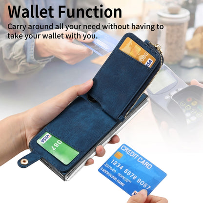 Retro Zipper Wallet Ring Leather Phone Case