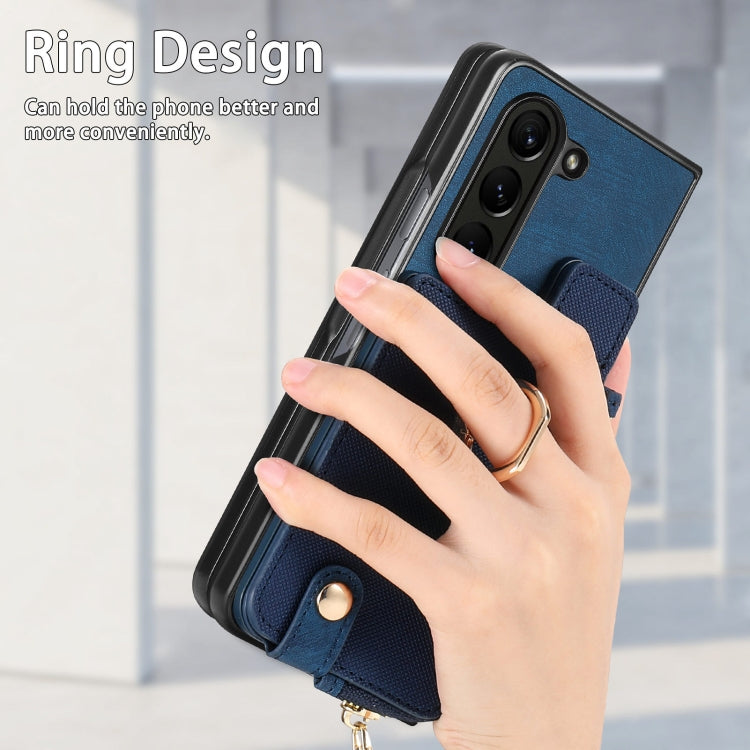 Retro Zipper Wallet Ring Leather Phone Case