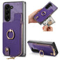 Retro Zipper Wallet Ring Leather Phone Case