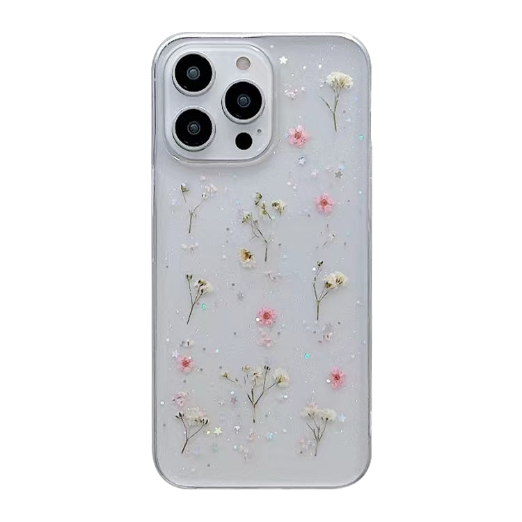 Gypsophila Flowers Pattern TPU Protective Phone Case, For iPhone 15 Pro, For iPhone 15 Plus, For iPhone 15