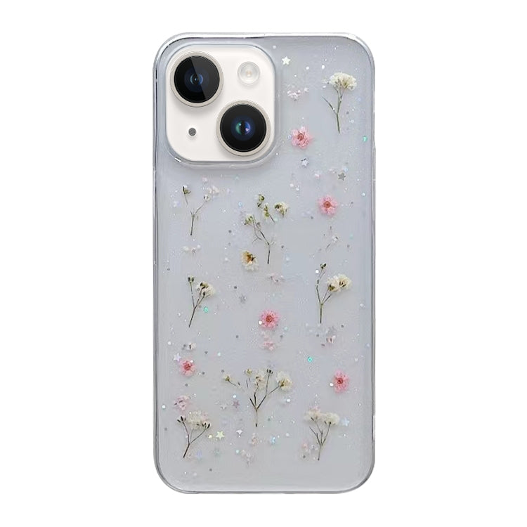 Gypsophila Flowers Pattern TPU Protective Phone Case, For iPhone 15 Pro, For iPhone 15 Plus, For iPhone 15