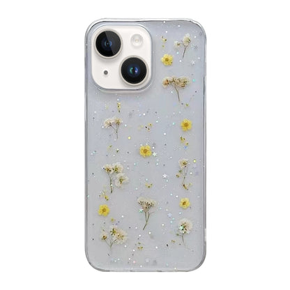 Gypsophila Flowers Pattern TPU Protective Phone Case, For iPhone 15 Pro, For iPhone 15 Plus, For iPhone 15
