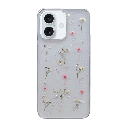 Gypsophila Flowers Pattern TPU Protective Phone Case, For iPhone 17e / 16e, For iPhone 16 Pro Max, For iPhone 16 Pro, For iPhone 16 Plus, For iPhone 16, For iPhone 15 Pro Max