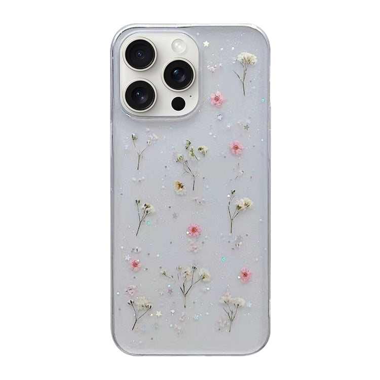 Gypsophila Flowers Pattern TPU Protective Phone Case, For iPhone 17e / 16e, For iPhone 16 Pro Max, For iPhone 16 Pro, For iPhone 16 Plus, For iPhone 16, For iPhone 15 Pro Max
