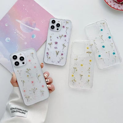 Gypsophila Flowers Pattern TPU Protective Phone Case, For iPhone 17e / 16e, For iPhone 16 Pro Max, For iPhone 16 Pro, For iPhone 16 Plus, For iPhone 16, For iPhone 15 Pro Max