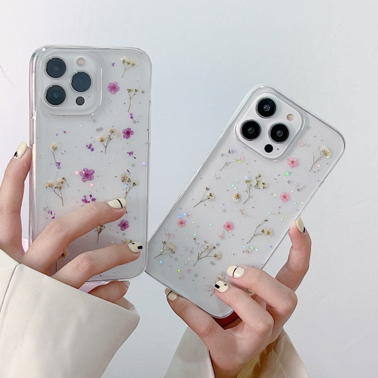 Gypsophila Flowers Pattern TPU Protective Phone Case, For iPhone 17e / 16e, For iPhone 16 Pro Max, For iPhone 16 Pro, For iPhone 16 Plus, For iPhone 16, For iPhone 15 Pro Max