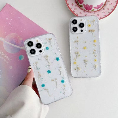 Gypsophila Flowers Pattern TPU Protective Phone Case, For iPhone 15 Pro, For iPhone 15 Plus, For iPhone 15