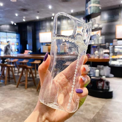 Pearl Bow Glitter Epoxy TPU Phone Case, For iPhone 17e / 16e, For iPhone 16 Pro Max, For iPhone 16 Pro, For iPhone 16 Plus, For iPhone 16, For iPhone 15 Pro Max, For iPhone 15 Pro, For iPhone 15 Plus, For iPhone 15