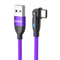 ENKAY 180 Degrees Rotating USB to Type-C 3A Fast Charging Data Cable with LED Light, 1m, 2m