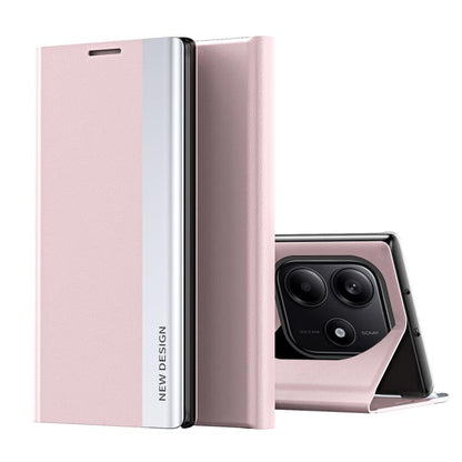 Side Electroplated Adsorption Leather Phone Case, For Redmi Note 14 4G 163.25mm, For Xiaomi Redmi Note 14 5G, For Xiaomi Redmi Note 14 Pro+ 5G