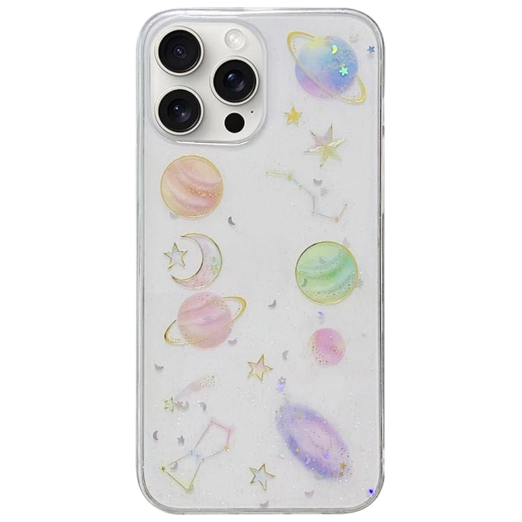 Cosmic Star Glitter Epoxy TPU Phone Case, For iPhone 17e / 16e, For iPhone 16 Pro Max, For iPhone 16 Pro, For iPhone 16 Plus, For iPhone 16, For iPhone 15 Pro Max, For iPhone 15 Pro, For iPhone 15 Plus, For iPhone 15