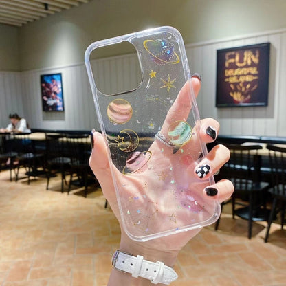 Cosmic Star Glitter Epoxy TPU Phone Case, For iPhone 17e / 16e, For iPhone 16 Pro Max, For iPhone 16 Pro, For iPhone 16 Plus, For iPhone 16, For iPhone 15 Pro Max, For iPhone 15 Pro, For iPhone 15 Plus, For iPhone 15