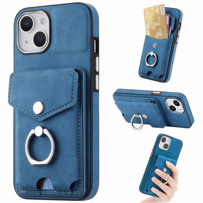 Electroplating Skin-feel Leather Ring Card Wallet Phone Case, For iPhone 15 Pro Max, For  iPhone 15 Plus, For iPhone 15 Pro, For  iPhone 15