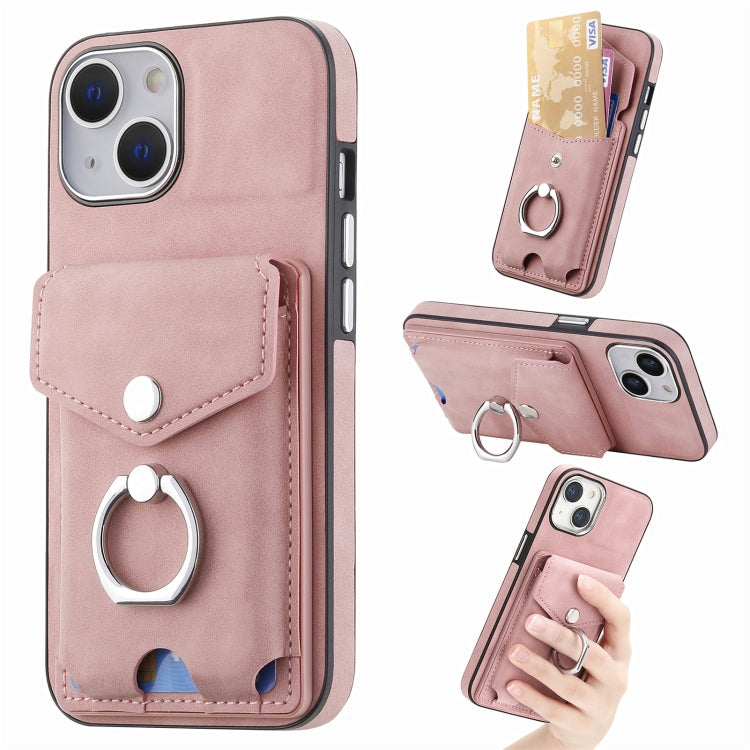 Electroplating Skin-feel Leather Ring Card Wallet Phone Case, For iPhone 15 Pro Max, For  iPhone 15 Plus, For iPhone 15 Pro, For  iPhone 15