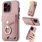 Electroplating Skin-feel Leather Ring Card Wallet Phone Case, For iPhone 15 Pro Max, For  iPhone 15 Plus, For iPhone 15 Pro, For  iPhone 15