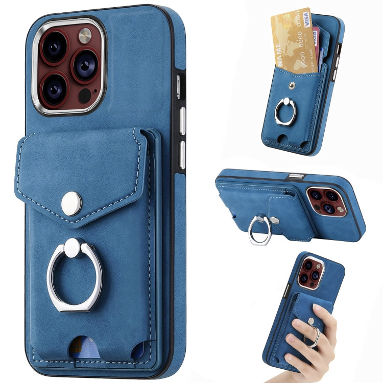 Electroplating Skin-feel Leather Ring Card Wallet Phone Case, For iPhone 15 Pro Max, For  iPhone 15 Plus, For iPhone 15 Pro, For  iPhone 15