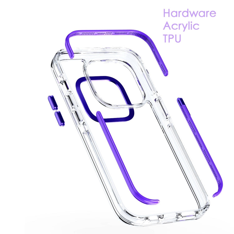 Two-color TPU Transparent PC Shockproof Phone Case, For iPhone 15 Pro Max, For iPhone 15 Pro, For iPhone 15 Plus, For  iPhone 15