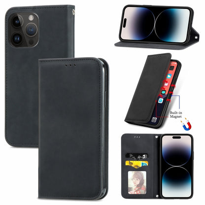 Retro Skin Feel Magnetic Leather Phone Case, For iPhone 16, For iPhone 15 Pro Max, For iPhone 15 Pro, For  iPhone 15 Plus